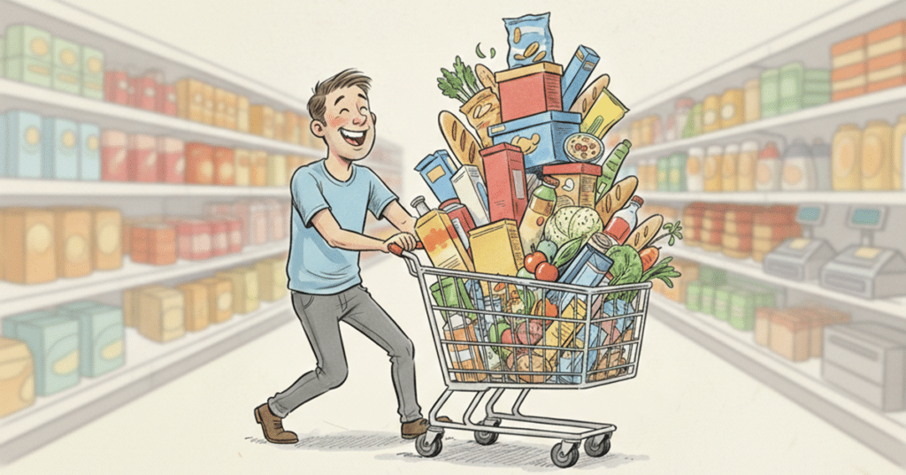 Aivan täydet ostoskärryt.